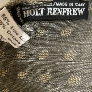 Holt Renfrew Taupe with brown Polka Dots Square Scarf